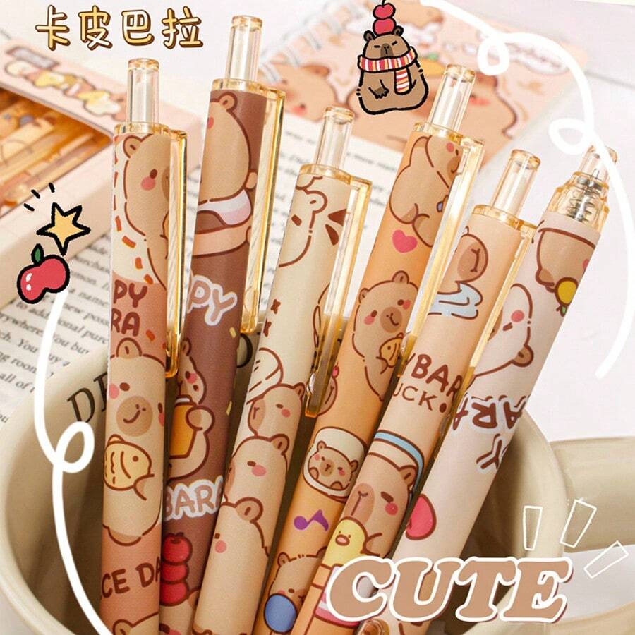 Kapibara 0,5mm Kugelschreiber mit schwarzer Tinte, Wassertintenkugelschreiber, Schreibwerkzeug für Studenten und Bürogebrauch