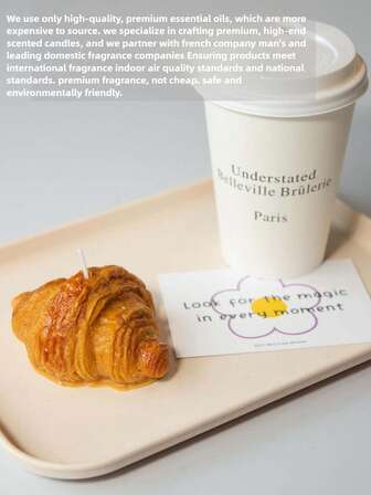 1PC Croissant Design, Aromatherapy Candle Simulation Dessert Design, Romantic Dessert, Caramel Milk Aroma, Warm Baking Atmosphere, Indoor Atmosphere Aromatherapy, Romantic Birthday, Back To School Season Gifts, New Year's, Christmas, Souvenirs, Kitchen And Home Decoration Accessories