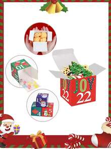 24 Stücke DIY bunte Weihnachts-Adventskalender Set, 24-Tage Countdown Geschenk Kalender zum Selbstbefüllen. Niedlicher Weihnachtsgeschenkbox - perfekt für Feierlichkeiten, geeignet für Jungen und Mädchen, die beste Wahl zum Befüllen von Weihnachtsstrümpfen!