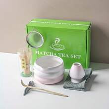 1pc/4pcs/7pcs Matcha Tea Set, Japanese Style Matcha Bowl With Spout, Matcha Whisk Holder, Ceramic New Matcha Whisk, Matcha Scoop, Tea Strainer, Tea Cloth, Holiday Gift Set, Christmas Gift