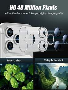 2 piezas Protector de lente de cámara, color plateado, calidad HD, anti-arañazos, anti-caídas, compatible con Apple 11/12/13/14/15/16/16 Plus/16 Pro/16 Pro Max/17/17 Air/17 Pro/17 Pro Max Series - Plateado - Ver 3