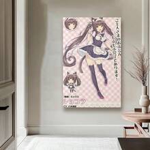 Framed Room Decor,Wall Decor, Anime Poster - "Nekopara" Cute Girl In Maid Costume, Pink Checkered Background, Perfect For Anime-Themed Living Room Or Bedroom Decor | Anime Room Decor | Cute Anime Character | Detailed Costume Design, Anime Wall Art For Room Aesthetic Winter Deor,Fall Decor,Bathroom Decor,Decorations Canvas Wall Art, For Bedroom,Living Room,Christmas,New Year,Thanksgiving Day,Accessories,Gift,Spring,Summer - Đã đóng khung - Xem 5