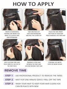 10 件隐形胶带接发，PU 皮纬纱，雷米真人发，直发机，12 英寸 16 英寸 20 英寸，适合女士