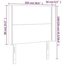 vidaXL Testiera a LED Nera 103x16x118/128 cm in Tessuto - nero - Visualizzare 6