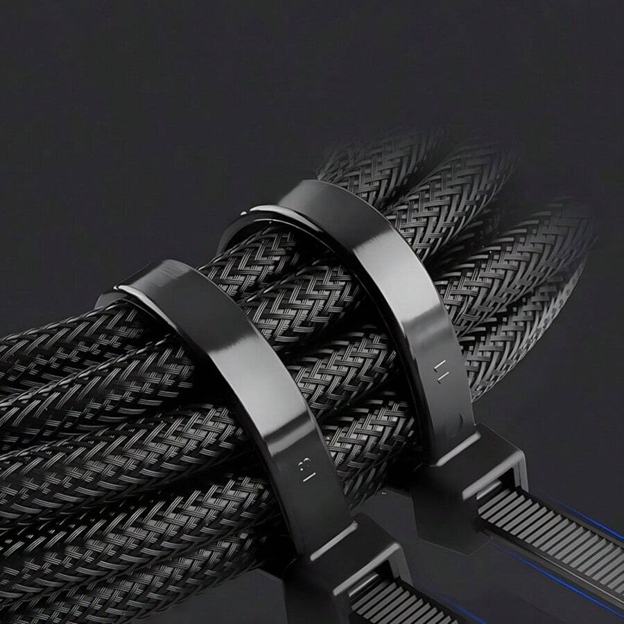 Set de Bridas de color Negros de 100 Piezas Varias Medidas para Máxima Versatilidad bridas de nylon negras paquete 100 piezas varias longitudes resistentes al desgaste bandas sujecion cableado organizacion bricolaje hogar jardin automotriz seguras faciles de aplicar corte rapido multiuso profesional y domestico - Negro - Ver 1