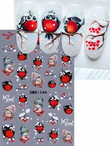 2 piezas Pegatinas de uñas navideñas de invierno, Reno Papá Noel Árbol de Navidad Calcomanías deslizantes de arte de uñas, Accesorios y herramientas de uñas, Suministros de uñas, Suministros de arte de uñas para mujeres y niñas para uso DIY