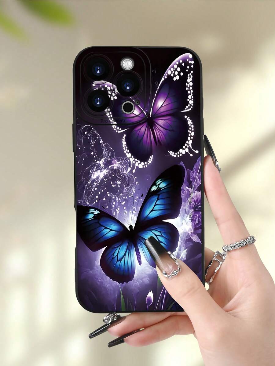1 pieza Funda de teléfono suave y versátil con estampado de mariposa colorida, adecuada como regalo para novia, mejor amiga, esposa, amante, tía, jefa, hermana, pareja, compañeros de clase, maestro, cumpleaños, vacaciones, acabado mate negro con protección completa contra el polvo y el agua compatible con iPhone 17/13/16/15/14/13/12/11/Pro/ProMax/X/XR/XS/XSMAX/7/8/PLUS y modelos