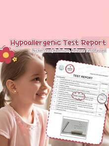 16 件青少年低过敏性耳环，适合敏感耳朵的不锈钢环状耳环，螺丝后耳环，可爱的幼儿耳环，青少年珠宝耳环 - 粉色 - 查看 3