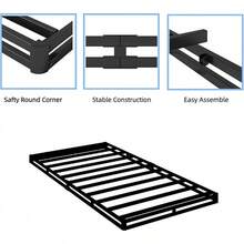 NHODIR - Somier de 3 pulgadas para cama individual, somier individual, base de colchón con marco de metal resistente, sin ruido, fácil de montar - 3 pulgadas - Ver 12