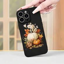 Winter New Autumn Pumpkin Floral Decorative Print Full Package Mixed Color Phone Case For Phone17 Pro MAX/11/12/13/14/15/15 Pro/15 Plus/15 Pro Max/X/XS Max/XR/11 Pro/12 Pro/13 Pro/14 Pro/12 Mini/13 Mini/11 Pro Max/12 Pro Max/13 Pro Max/14 Pro Max/14 Plus/6/6s/6 Plus/7/8/16 Pro/16 Plus/16 Pro Max Galaxy  A54/A14/A12/A13/A15/A32/A33/A24/A52S/S20/S21/S22/S23/S24/S23 Plus/S24 Ultra/S25/A15/A33/A23 Android Phone Case, Essential For Daily Commuting, MagSafe Support, Not Yellowing, Halloween Gift, Virgin Mary UV Print, Independence Day Gift, Christmas Pattern, Valentine's Day Gift, Birthday Gift For Friends And Family - 黑色 - 查看 2