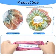 14 PCS Shiny Metallic Scrunchies For Girls Rainbow Elastic Hair Bands Ponytail Holder Fashion Accessories For Women Gymnastics Birthday Party Favors#SSDD B BJNHMJ