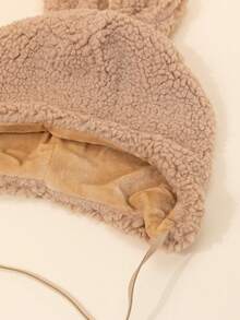 1 件装男女通用幼儿毛绒护耳帽，带下巴带，厚实保暖，适合秋冬季户外日常使用、冬季礼物、滑雪 - 1pc兔子耳朵毛絨帽 - 查看 10