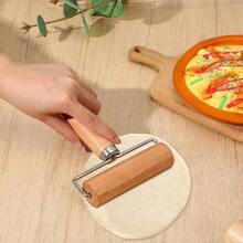 - Juego de 2 rodillos de madera para hornear antiadherentes, para panadera, pasta de pizza, en forma de, para omelette, galletas, dumpling en el hogar, cocina, hornear, cocinar - Color de madera original - Ver 5