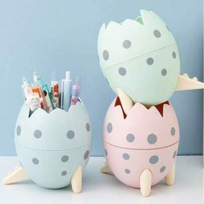 Fashionable Creative Cartoon Dinosaur Egg Desktop Storage Bucket, Multifunctional Mini Organizer Box, Small Classified Trash Can
