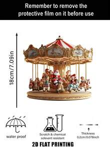 1 pachet de decor agățat cu carusel Moș Crăciun din acrilic glamuros, captator de soare de Crăciun montabil pe perete, decor versatil pentru dormitor, sufragerie, cadou festiv pentru prieteni, familie și cupluri