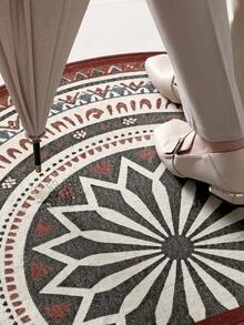 1 pièce Tapis de porte moderne lavable de style européen vintage, motif bohème asymétrique. Convient pour la chambre, l'entrée et le salon. Doux, durable, antidérapant, lavable en machine. Tapis de cuisine, convient pour le vestibule, la chambre et le bureau. Décoration de festival, automne/hiver, décoration de Thanksgiving