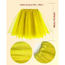 Women Tutu Costume Accessories Set With Headband Halloween 80s Cosplay Birthday Party Soft Pink Fluffy 12pcs Set