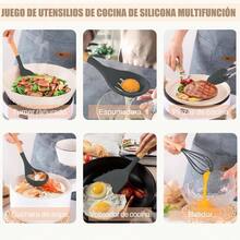 33 Piezas Juego de Utensilios de Cocina Antiadherentes, con Silicona Resistente Al Calor sin BPA, Utensilios De Silicona Para Cocinar Para Cocinas Integrales, Caqui, Gris - Gris - Ver 6