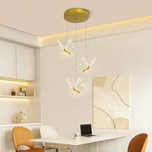 XINGOO 1 Light/2 Lights /3 Lights Butterfly Pendant Light, Modern Acrylic Lampshade, LED Gold Pendant Light, Suitable For Stairs, Kitchen, Dining Table, Bedside Table, Children's Room Decoration, Girls' Bedroom, 3000k Warm Light, 6000K White Light 110-230V - Butterfly - View 6