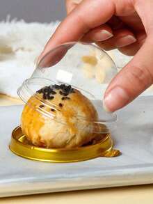50pcs Mini Cake Boxes, Transparent Plastic Small Cupcake Boxes With Round Dome Lids, Sets Of Thickened Round Egg Yolk Pastry Packaging Boxes With Lid And Bottom Dessert Cake Tray Single Dessert Transparent Packaging Box