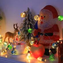 LED Green Christmas Ball String Lights (New Style) - Battery Operated (No Batteries Included), Great For Christmas Tree Decor, Garden Holiday Lighting & Indoor Festival Ambiance