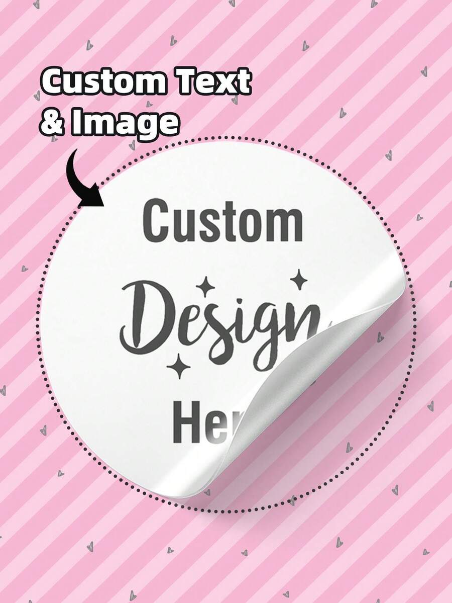 1-100pcs Personalized Tags - Custom Circular Stickers With Any Design Image Logo Text, Waterproof Stickers, Custom Thank-You Label Stickers, Colorful Customization, Personalization, School, Home, Office, Multifunctional, Housewarming, Home And Life, Art, Handicrafts And Sewing, Customized Stickers - White - View 1