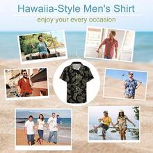 Men's Hawaiian Shirt Short Sleeve Button Down Beach Shirt Quick Dry Clothes Breathable Casual Summer Tops Dress Shirthalloween - 金色飛龍 - 查看 10