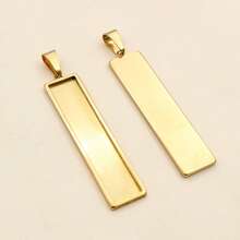 5pcs Stainless Steel 10x25mm 10x50mm Inner Size Rectangle Pendant Cabochon Base Cameo Blank Setting Tray For DIY Jewelry Making