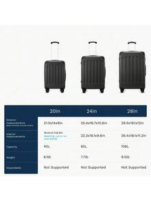Luggage Sets 5 Piece,Hardside Suitcase With Wheels - Spinner Wheels, TSA Lock, Includes Toiletry Bag For Family Travel Luggage Case Trolley Suitcase Spinner Suitcase Travel Luggage Travel Suitcase Hardshell Suitcase Suitcase Luggage Carry-On Suitcase Travel Essentials For Men For Women For Vacation For Business Large Capacity Travel Essential Travel Accessories Travel Organizer Travel Stuff - 藍色 - 查看 10