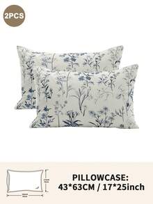 Bộ 1/2/4 vỏ gối in hình cành lá hoa (không bao gồm ruột gối), mềm mại và thoải mái, phù hợp cho mọi mùa. - Nhiều màu - Xem 31