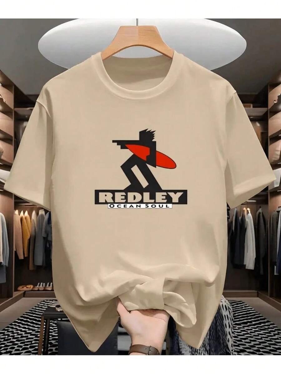Redley Ocean Soul Men's Summer Surf Beach Cotton T-Shirt New Release - Màu be - Xem 1