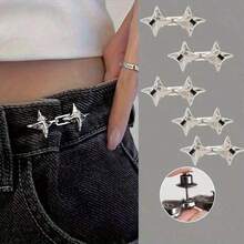 1/2/3/5 Pairs Star Shaped Waist Cincher Clips, Waist Shaping Magic Tool, Adjustable Waist Clips For Belts, Scarves, And Sweaters - Silver - View 17