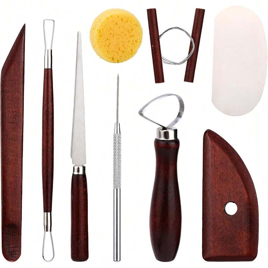 Pottery Tools Kit, Clay Tools Set, Ceramic Tool Kit, Pottery Tools And Supplies With Clay , Modeling, Trimming Tools For Smoothing, Cleaning, Carving