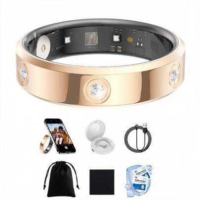 FONADA Smart Ring Ultra Narrow Heart Rate Monitor Comfortable Sleep Ring Health Fitness Tracker Pedometer Step Counter Calories Waterproof Ladies Smart Rings For Women Men Anillo Inteligente, Ideal Father's Day, Mother's Day And Birthday Gifts, Free Shipping