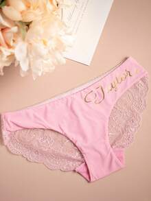 Personalized Lace Gift, Name Personalized Charm Briefs, Customized Couple Gift, Bridal Briefs, Lace Wedding Lingerie, Bridal Shower Gift, Bachelorette Party Gift, Personalized Honeymoon Christmas Gift, Fun Custom, Personalized, Unique, Customized Find
