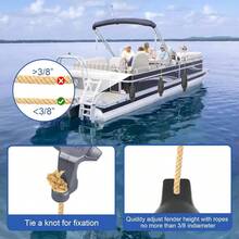 Boat Clips, Pontoon Boat Clips Square Rail, Quick Release HangersAdjustable Boat Bumper Docking Boat Docking - 8PCS - View 7