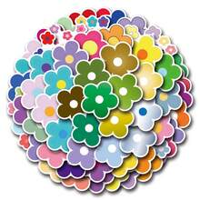 60pcs Mini Flower Cartoon Cute Stickers Colored Stickers Flower Decor Aesthetic Stickers For Water Bottle, Hydroflask, Guitar, Luggage, Phone, Case, Laptop, Skateboard, Gift
