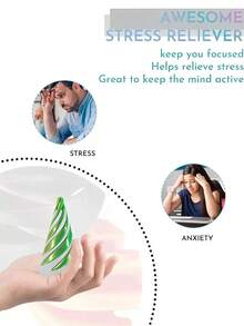 Multi-Size Reversible Spiral Cone 3D Printed Anxiety Relief Fidget Toy,Spiral Structures Finger Spinner Desk Decor,Perfect Gift For Christmas,Birthday Parties,Gadgets For Teens,3d Fidget,Anxiety Toy,Fidget>Over 14 Years,Gyroscope,Fidget Slider