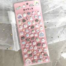 Pegatinas 3D de dibujos animados lindos, pegatinas 3D de estilo japonés adorables con burbujas, pegatinas de diario creativas en relieve, pegatinas decorativas hechas a mano con gemas de cristal de diamante, regalo de Navidad/Acción de Gracias/cumpleaños para niños