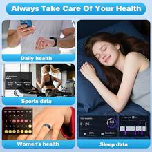 NEXUS Smart Ring Health Tracker For Men/Women, Fitness Ring Sleep Tracker With LED Display Screen, Fast Charging, Health And Sleep Monitoring, Motion Tracking, Female Cycle, Waterproof,Ideal For Sleep/Travel/ Outdoor,Birthday/ Anniversary /Couple Gift,Free Shipping - Silver - View 7