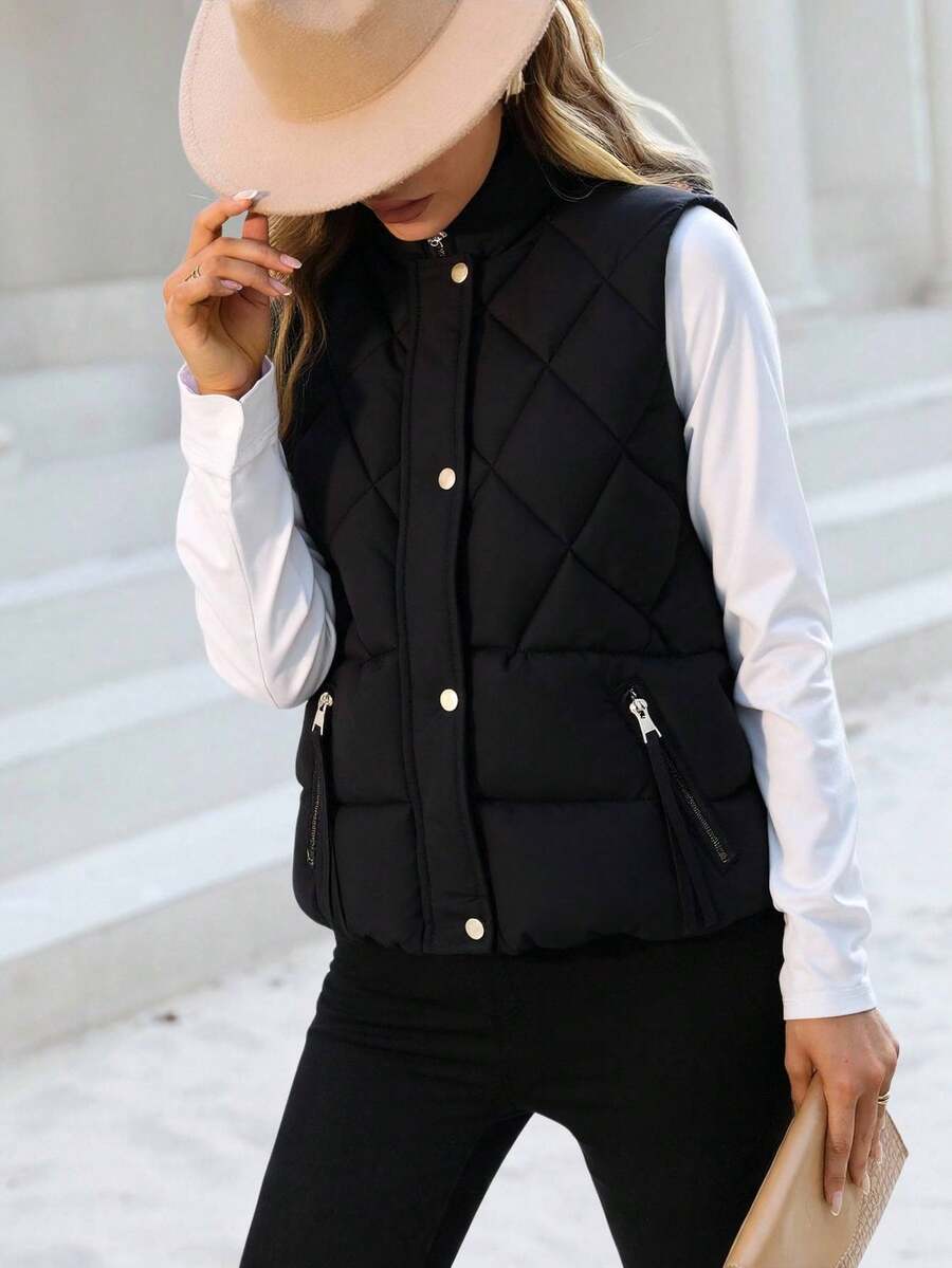 Novedades otoño/invierno Abrigo acolchado de algodón para mujer con forro polar grueso, cierre de cremallera y bolsillos. Elegante estilo bohemio Y2K informal, sensual, para estar en casa, salidas, vacaciones, fiestas. Conjunto de pantalón y prenda de punto a rayas cálida con motivos bordados. Ideal para Navidad, Halloween, Año Nuevo, Día de Muertos, citas, cumpleaños, bodas.Chaleco corto