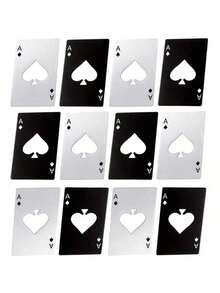 12/24pcs, Bottle Opener, Creative Poker Shape Bottle Opener, Solid Color Bottle Opener, Suitable For Bar Or Family, Wine Tools, Wedding Party Gifts, Bar Accessories, Kitchen Gadgets, For Outdoor, Camping, Christmas Party Supplies, Family Dinner - 彩色 - 查看 2