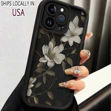 Cheetah Print A Pure White Floral Printed Phone Case, Offering High-Quality Protection For Your Phone, With A Soft Touch, Making It An Excellent Birthday Gift Choice For Teenage Boys And Girls, Precisely Compatible With Iphone 11, 12, 13, 14, And 15 Pro Max, 16 PLUS. ,Cheetah Print Phone Case - 1PC - 查看 4