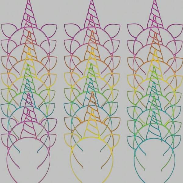 شريط رأس جميل، حلقة شعر بلاستيكية، اكسسوارات حفلات، هدية لحفلة عيد الميلاد، تصميم وحيد القرن، مناسب لعيد الهالوين وعيد الميلاد