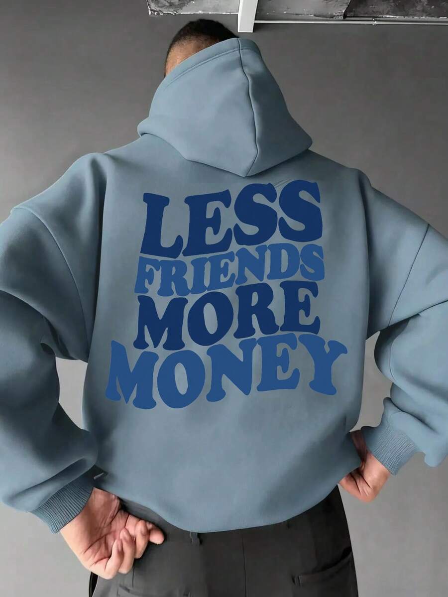 男士都市街头风连帽衫，时尚舒适，秋冬长袖上衣