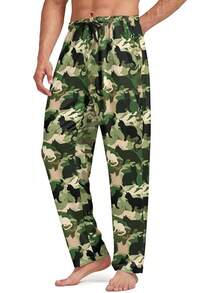 Mens Pajama Pants, Soft Lounge Sleep Pants With Pockets Lightweight Long Pajama Bottoms For Menhalloween - 迷彩貓 - 查看 4