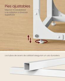 VASAGLE Mesa Auxiliar, Mesa de Sofá en Forma de C, Bandeja de TV, Marco de Metal, Salón, Dormitorio, Marrón Rústico y Negro MLET350B01 - Amarillo Almendra + Blanco Nube - Ver 10