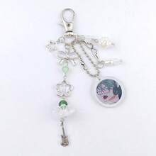 1/2pcs Anime Cartoon Guitar Microphone Keychain Accessories Combination, Keyring, Girl Card Album, USB Case, Camera Pendant, Valentine's Day Couple Gift Car Accessories Cute Goth Y2k Bag Lanyards With Id Holder Car Accessories Bag Charms