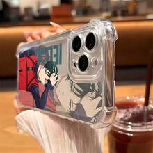 Popular High-Quality Football Bloody Anime Blue Lock Phone Case, Suitable For IPhone 16 15 14 13 12 11 Pro Max X XR XS MAX 8 Plus, Shockproof Transparent Soft Back Cover - Transparent - View 5