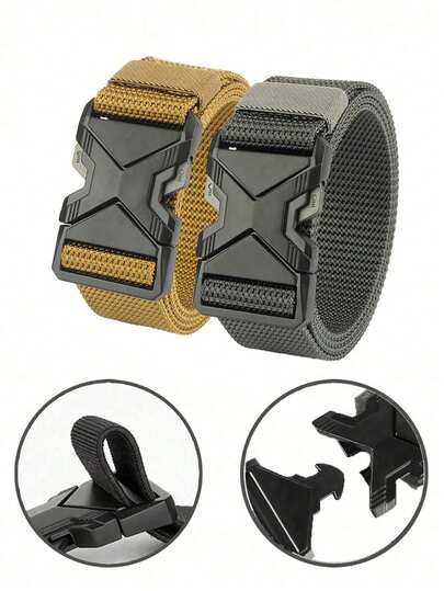 1 pezzo Cintura tattica in nylon per uomo con chiusura automatica, adatta per sport all'aperto, abbigliamento casual, addestramento militare per studenti